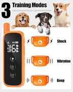 Dog Shock Collar with Remote - Rechargeable 2600FT Dog Training Collar for 10-120lbs Dogs, IP68 Waterproof Dog E-Collar with Beep, Vibration, Shock, Security Lock, Orange