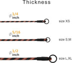 BronzeDog Rope Pro Training Dog Collar Braided No Pull Quick Release Round Lead Collars for Dogs Small Medium Large Puppy (L - 21.7" Long, Orange)