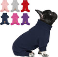 cyeollo Dog Pajamas Fleece Dog Pjs Jumpsuit Thermal Doggie Onesie Stretchy Doggie Pet Jammies Outfits for Dogs Cats Apparel, Navy XS