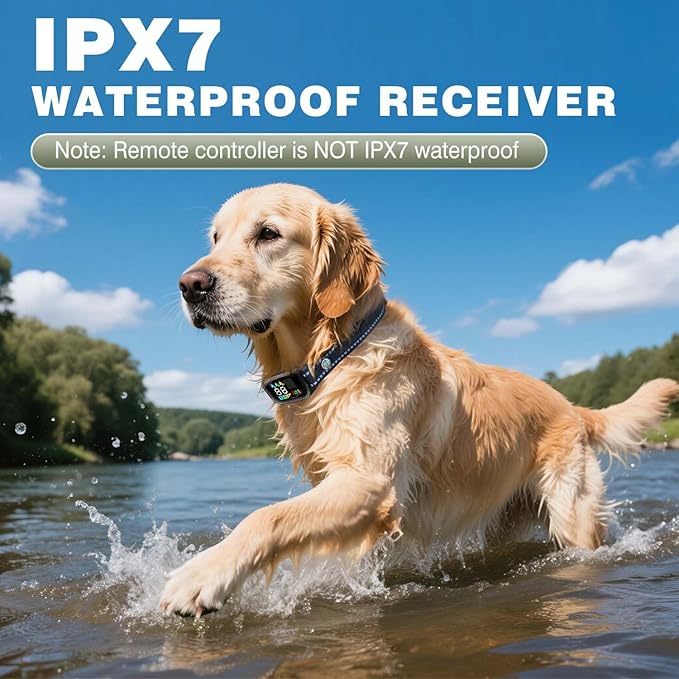 2-in-1 AI Anti-misoperation Smart Dog Bark Collar, Dog Training Collar with 3300FT Remote, IPX7 Waterproof Automatic Anti-Barking Device for 1 Dog with Beep, Vibration, Safe Shock Modes