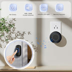 Wireless Door Bells for Homes Doorbell Chime Kits with 1 Transmitter 1 Receiver - Waterproof Operating at 1000ft Range - 48 Ringtones 4 Volume Levels LED Flash - Door Bell for Classroom Black