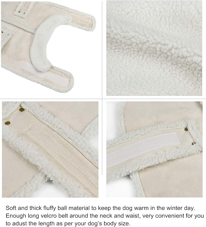 Dog Winter Jacket, Warm Windproof Dog Sweaters for Small Dogs, Thick Apparelf Fleece Coat for Medium Large Dogs (X-Small)