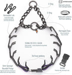 Herm Sprenger Black Stainless Steel Dog Collar with Quick Release ClicLock Buckle O-Ring Biothane Insert Training Collar Made in Germany (Violet Purple, 25in x 4.0mm(Neck Size up to21-22in))