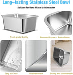 2.4 Gallon Elevated Large Dog Water Bowl,16" Raised Stainless Steel Bowl with Stand for Large Breed, Full Metal Dog Feeding Station for Relief Joint Pressure, Easy Clean for Indoor & Outdoor Uses