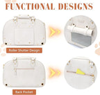 PetsHome Dog Carrier Purse, Pet Carrier, Foldable Waterproof Premium Leather Pet Travel Portable Bag for Cat and Small Dog Home & Outdoor Small Beige