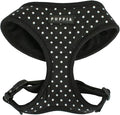 Puppia Dotty Dog Harness Over-The-Head No Pull No Choke Walking Training Adjustable for Small & Medium Dog, Medium, Black