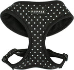Puppia Dotty Dog Harness Over-The-Head No Pull No Choke Walking Training Adjustable for Small & Medium Dog, Medium, Black