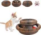 Kitty Curlz Cat Toys for Indoor Cats, Magic Organ Cat Scratch Pad with Bell Ball, Interactive cat Toys kurlz for Indoor Cats, Foldable Design, Exercise Anxiety Relief Toy Protect Furniture