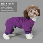 cyeollo Fleece Dog Pajamas Dog Pjs Jumpsuit Thermal Dogs Onesie Stretchable Doggie Coat Warm Pet Clothes for Medium Sized Dogs Apparel, Color Purple