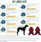 ROZKITCH Dog Jumpsuits, Lightweight Pet Pajamas Four Feet Costumes Snow Suit, Cold Weather Warm Dog Pajamas Doberman Sweater for Dogs for Red XXL