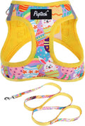 PUPTECK Dog Harness and Leash Set for Small Medium Dogs No Pull Step-in Soft Mesh Puppy Cat Vest Harnesses Reflective at Night, Easter Light Yellow, S