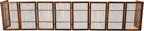 Urnporium Pet Dog Gate Freestanding, Strong Durable Folding Wooden Fence, Portable Acacia Hardwood Safety Barrier for Indoor & Outdoor Use (Brown Pet Gate, 10 Panel 30" Tall)