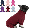 cyeollo Dog Pajamas Large Sized Dog, Fleece Dogs Pjs Thermal Doggie Onesie Soft Stretchy Doggie Sweater Pet Jammies Clothes for Large Dogs Female & Male, Burgundy 2XL