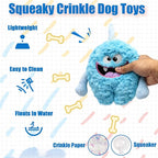 Plush Squeaky Dog Toy, Crinkle Stuffed Dog Toy Keep Them Busy Tug of War Birthday Dog Chew Toy for Small Medium Large Dogs (Light Blue)