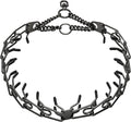 Stainless Steel Prong Pinch Collar for Dogs, Adjustable Training Collar with Quick Release Buckle for Small Medium Large Dogs (Black, 20")