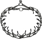 Stainless Steel Prong Pinch Collar for Dogs, Adjustable Training Collar with Quick Release Buckle for Small Medium Large Dogs (Black, 26")