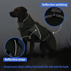 MIGOHI Warm Dog Jacket - Waterproof Small Dog Coat with Furry Collar, Windproof Dogs Fleece Vest, Reflective Cold Weather Coats for Small Dogs, Adjustable Buckle, Poodle,S,ArmyGreen
