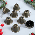 100 PCS Craft Bells Bronze Jingle Bells 1.5" X 1.7" Vintage Brass Color Mini Bell with Spring Hooks for Wedding Doors Dog Collar Jewelry Sewing DIY Favor Dog Potty Training