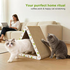 Cat Scratcher, Triangle Cat Scratching Board for Indoor Cats, 6 Usable Sides Cardboard Cat Scratcher with Catnip