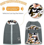 Queenmore Dog Winter Coat, Cold Weather Fleece Jacket for Dogs, Waterproof Reflective Reversible, for Small, Medium and Large Dogs (Grey, M)