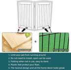 Dog Fence Indoor,Dog Gate Indoor for Doorway pet gate -2-Panel Freestanding, Hallways, House or Stairs -40x32-Inch Retractable Foldable Expandable Wood Pet by SFJC (White) ﻿