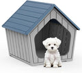 Dog House Indoor Outdoor Cat House Animal Shelter Water Resistant Easy Assembly Sturdy Dog Kennel with Air Vents and Elevated Floor(Blue, 23.4 * 22.6 * 22.8in)