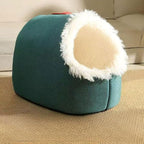 Cat Cave Bed——Soft and Cozy Pet Hideaway for Kittens and Puppies, Cat Bed Cave Perfect for Small Pets, Cave Cat Bed for Comfort and Warmth, Ideal for Snuggling and Resting.(Christmas Green+White)