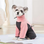 Fleece Dog Coat for Small Medium Dog,Pullover Pajamas Jumpsuit Bodysuit Puppy Coats with Legs, Pet Windproof Warm Cold Weather Jacket Full Body Vest Cozy Snowsuit Outfit Clothes (Pink, XXL)