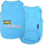 Parisian Pet Dog Shirt – 100% Cotton Shirts for Medium Dogs – Blue Sleeveless Puppy Clothes – Lightweight and Breathable Dog Apparel – Boy Dogs Clothes - Stretchy Pet T Shirts