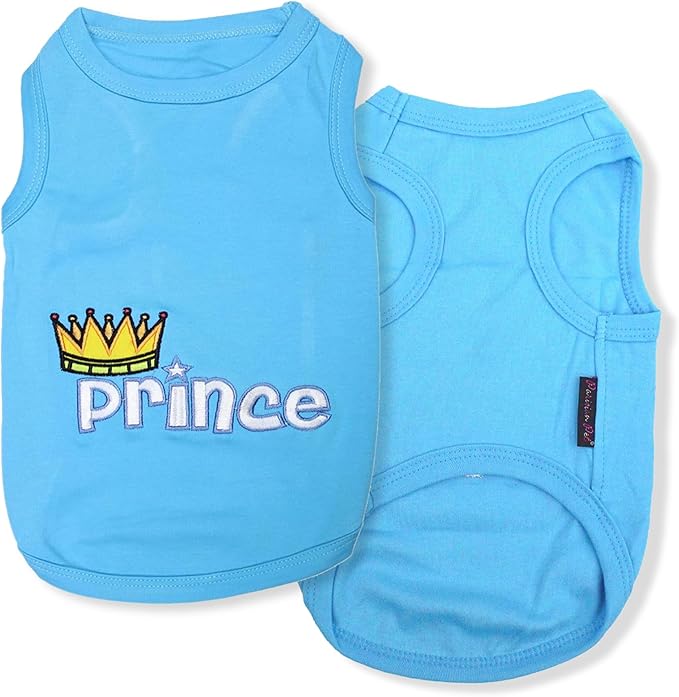 Parisian Pet Dog Shirt – 100% Cotton Shirts for Large Dogs – Blue Sleeveless Pet Clothes – Lightweight and Breathable Dog Apparel – Boy Dogs Clothes - Stretchy Pet T Shirts
