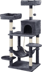 Topeakmart 59 inches Cat Tree Cat Tower Stand House Condo with Big Hammock Scratching Post Kitty Pet Play House