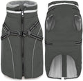 Fragralley Dog Coat with Harness Built in, Waterproof Windproof Reflective Warm Puffer Jacket, Fleece Lined Vest Winter Parka for Small, Medium, Large Dogs