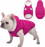 Windproof Waterproof Dog Coat Fleece & Cotton Lined Warm Jacket, Cold Weather Pet Apparel Clothes Vest for Small to Large Dogs (2XL, Pink)