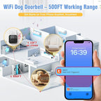 ChunHee WiFi Smart Dog Door Bell for Potty Training to Go Outside–Wireless Doggy Doorbell with Tuya Phone Notification–Waterproof Touch Button and Adjustable Volume, Multi-User Alerts(2 Dog Buttons)