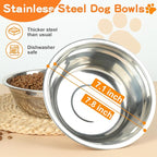 COMESOON Elevated Dog Bowls, 5 Adjustable Heights (3.9"-13.4") Raised Dogs Food Bowl Stand for Medium Large Sized Dogs, Non-Slip Foldable Travel Pet Feeder Grey with Stainless Steel Bowls