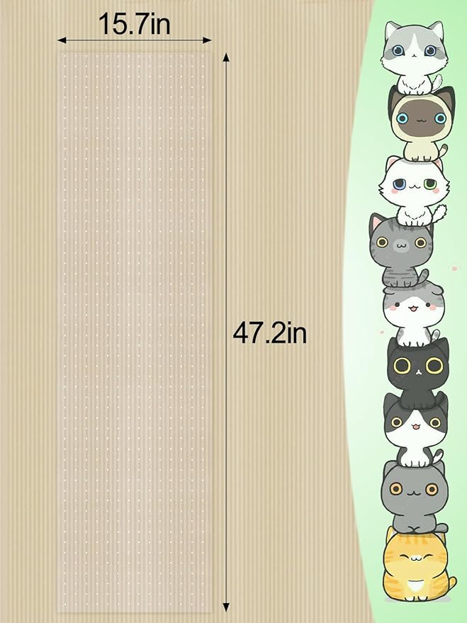 3.9Ft(L) Carpet Protector for Pets - Anti-Slip Cat Carpet Protector, Scratch Resistant Pets Scratch Stopper, Easy to Cut Floor Runner Under Doorway to Prevent Tearing for Cat Owner Gifts