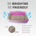 Sofa Shaped Cat Scratching Boards,Cat Scratcher Couch,Extra Large Cat Scratcher Bed 27.5inch for Large Cats Multi-Cats with Catnip(Pink)