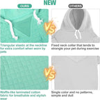 BEAUTYZOO Small Dog Hoodie Sweater with Pockets, Dog Clothes for Small Medium Dogs Boy Girl, Waffle-Like Laminated Cotton Pet Coats with Hat and Leash Hole, Mint Green S