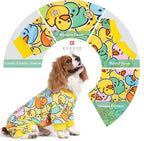 KYEESE Dog Pajamas Dog Pajamas Large Sized Dogs Soft Pet Pjs Colorful Duck Printing Dogs Clothes Stretchy Pets Costumes Velvet Pet Coat Stretchable Pets Onesie Boy Girl Clothes, XXX-Large