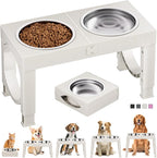 XIAZ Elevated Dog Bowls Large Breed Raised Dogs Bowl Stand Large/Medium Sized Dog Stainless Steel Food Water Bowl Stands 5 Heights Adjustable 9/11/12/14in Pet Feeder Dish Station