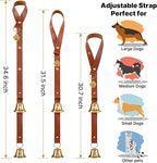 FOLKSMATE Leather Dog Door Bells for Potty Training, Big Brass Puppy Dog Door Bells Extra Loud for Dogs Training, Housebreaking, Door Knob, Dog Bell to Ring to Go Outside Puppy Pet Supplies Leather