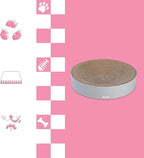 CSR1010K Nelson 20.13" Modern Cardboard Round Bowl Cat Scratcher with Catnip, Fog