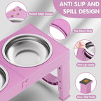 XIAZ Elevated Dog Bowls Large Breed Raised Dogs Bowl Stand Large/Medium Sized Dog Stainless Steel Food Water Bowl Stands 5 Heights Adjustable 9/11/12/14in Pet Feeder Dish Station