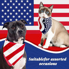 GOLD HONEY 2PCS American Flag Dog Bandanas Reversible in Box, Patriotic Dog Scarves for Large Dogs, 4th of July Memorial Day Pet Scarf, USA Flag Bandana Pet Accessories