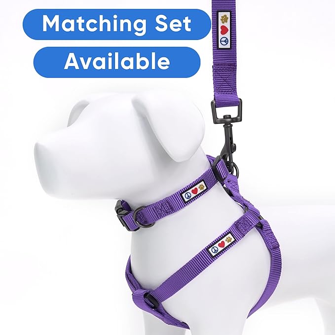 Pawtitas Solid Step-in Dog Harness – Adjustable No-Pull Vest for Puppies to Seniors, Safe & Comfortable L Purple