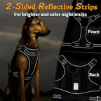 rabbitgoo Dog Harness for Large Dogs No Pull, Tactical Service Pet Vest with Molle and Control Handle, Adjustable and Reflective Military Harness for Easy Walking and Training, Black, L