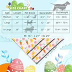 Dog Bandana for Easter Day - Lovely Bunny Carrot Chicken & Daisy Flower Theme, Holiday Pet Costumes Scarf with Adjustable Snap Button, Small to Medium Breeds (5-30lbs)