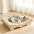 NOCOEX Sisal Cat Scratcher Bed: Cat Scratch Pad Hammock for Indoor Cats Lounger & Scratch & Sleep - Large Sturdy Natural Solid Wood Frame Cats Scratching Board Post for Modern Furniture Protector