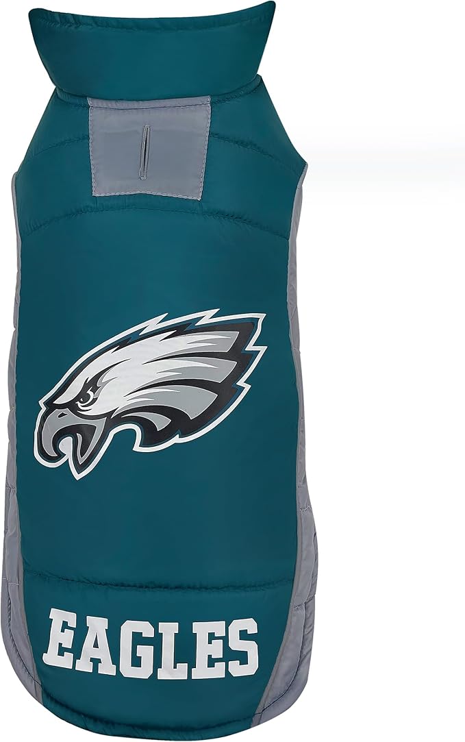 Pets First Pets NFL Licensed Dog & Cat Vest Pet Puffer Down Coat Jacket, Team Color, Medium US