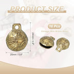 uxcell 16 Pcs Vintage Bronze Jingle Bells, 20mm Tibetan Jingle Bells for Crafts, Small Rustic Decorative Metal Bell for Dog Cat Pet Collar DIY Crafts Home Door Christmas Decor